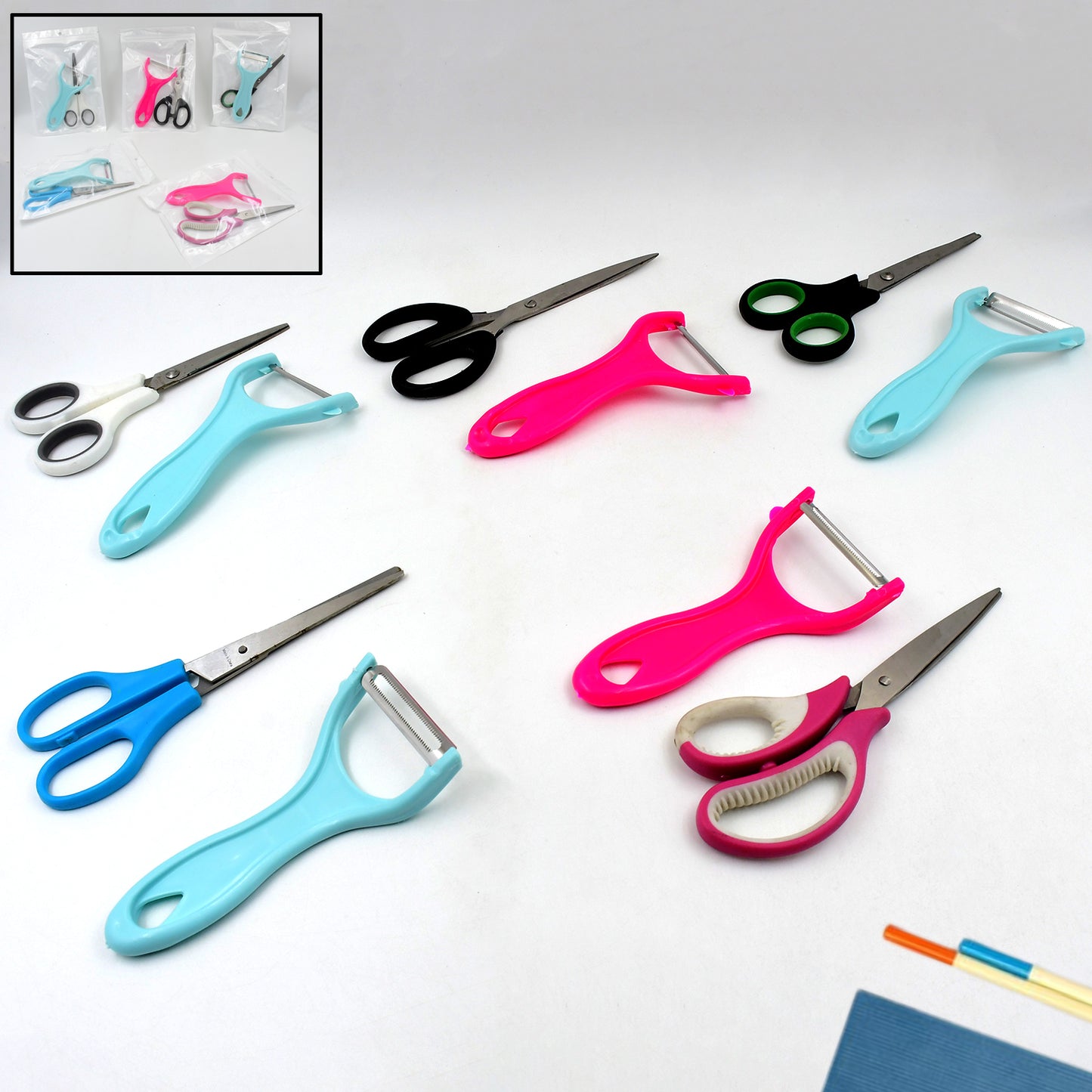 Multipurpose Stainless Steel Kitchen Scissors & Peeler Set | 2-Piece Combo