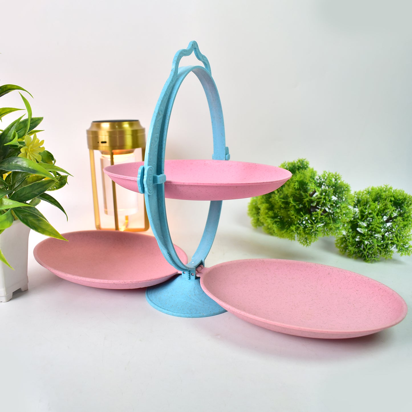 🍬 Foldable Fruit Plate & Candy Dish – Multi-Use Mirror Shape Tray (1 Set)
