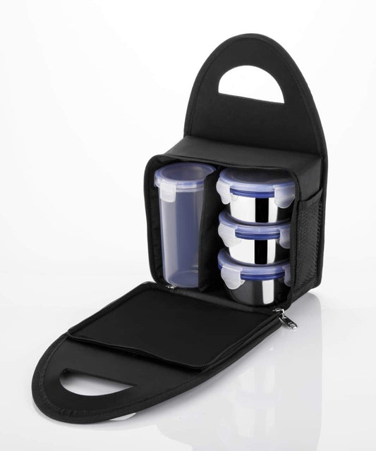 4-Piece Stainless Steel Airtight Lunch Box Set – Leakproof & Portable 🍱🚰✨