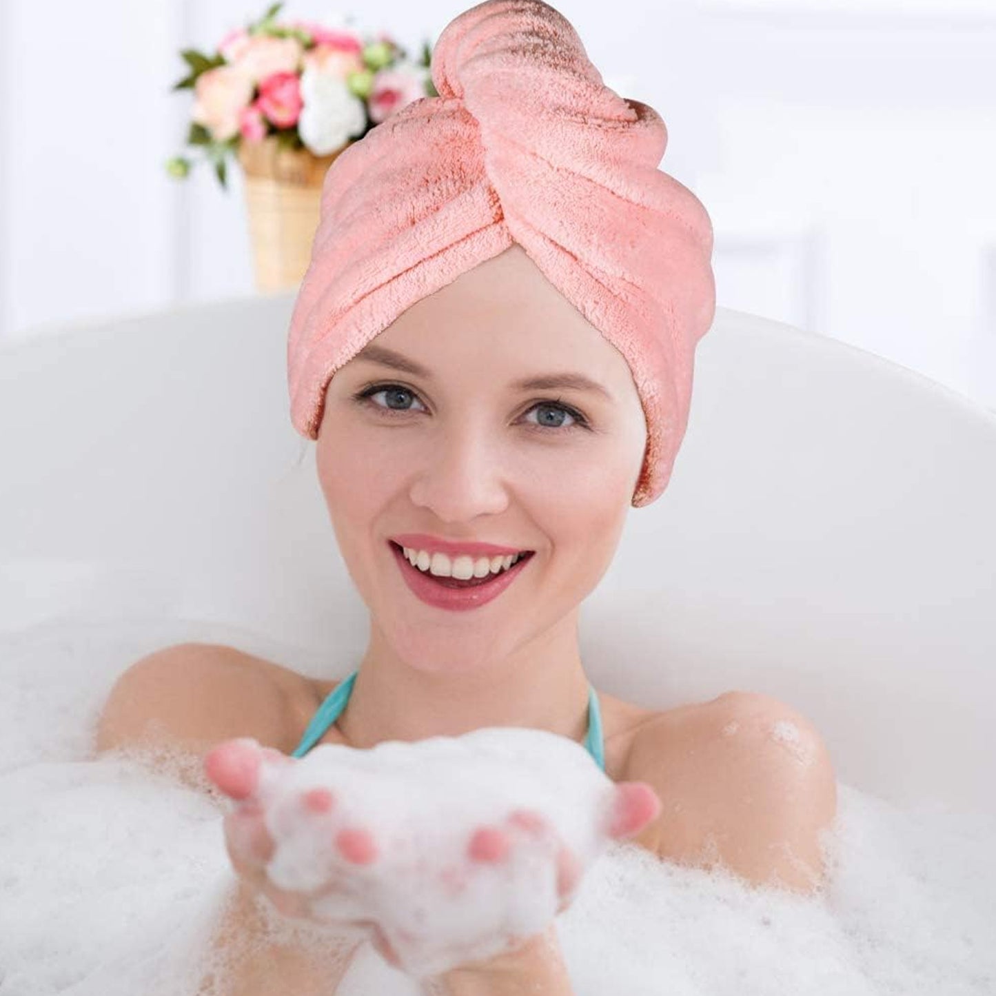 💆‍♀️ Microfiber Hair Wrap Towel Cap – 63x23 cm (1 Pc, Mix Color)
