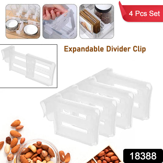 Refrigerator Internal Drawer Shelf Divider Clips – 4-Piece Adjustable Organizer Set