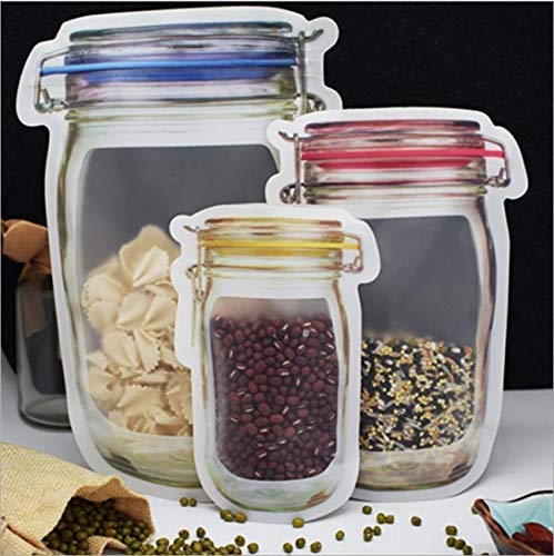Plastic Transparent Jar-Shaped Stand-Up Pouch with Zipper | Reusable Storage Pouch