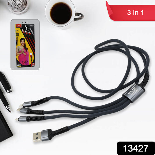 3-in-1 Multi Super Fast Charging Cable – 1200mm Universal Rapid Charge ⚡🔌