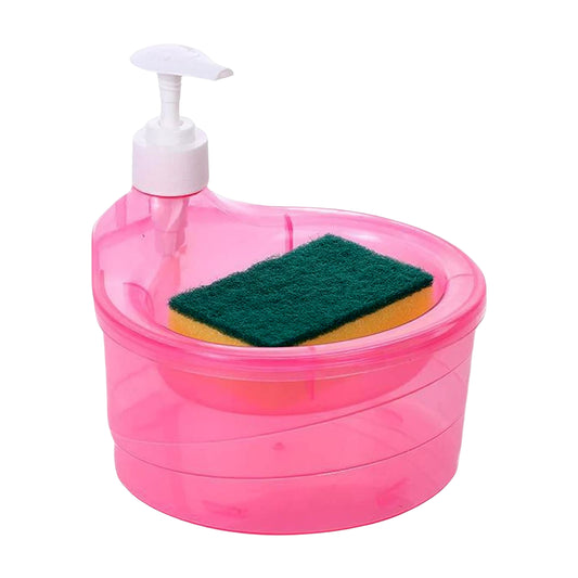 Double-Layer Liquid Soap Dispenser with Sponge – 2-in-1 Soap Pump for Kitchen & Bathroom
