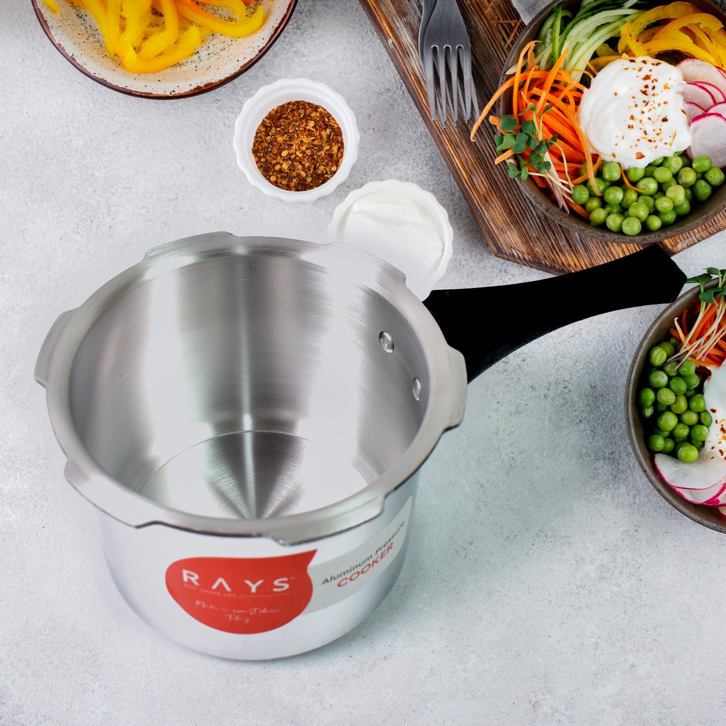🍳 Aluminium Rays Aura Pressure Cooker – 3.5 Litres (Outer Lid)