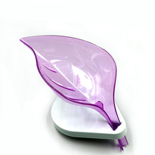 Self-Draining Leaf Soap Tray – Stylish Soap Box with Suction Cup for Bathroom & Kitchen