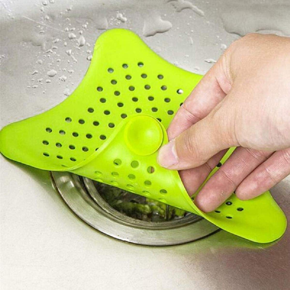 Silicone Star-Shaped Sink Filter | Bathroom Hair Catcher & Drain Strainer for Basin