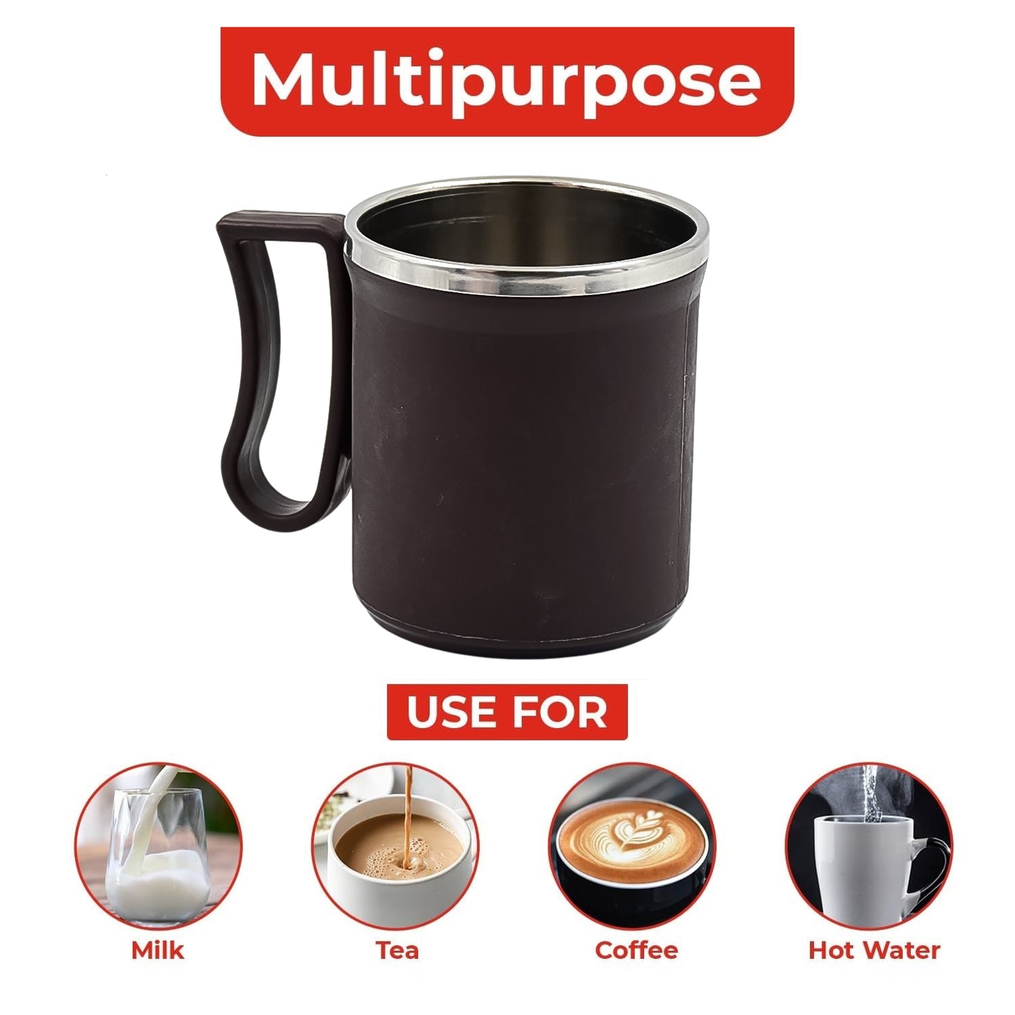 Stainless Steel Coffee Mug with Lid | 200ml Insulated Cup