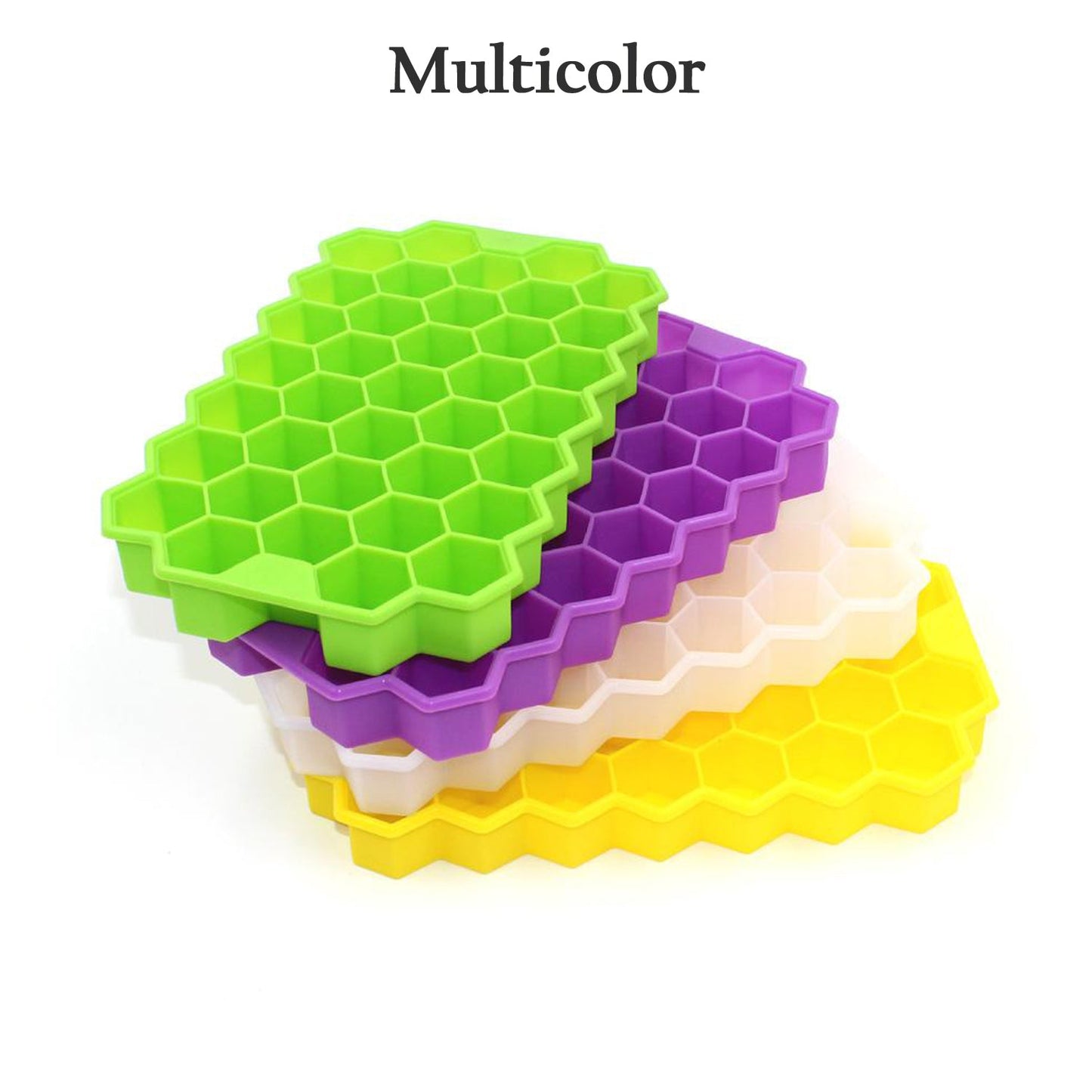 🧊 Silicone Ice Cube Tray – 32 Cavities (Multicolor)