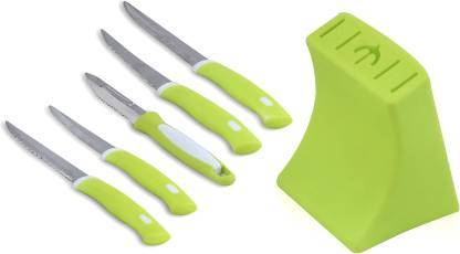 Stainless Steel Knife & Peeler Set with Stand – 6-Piece Kitchen Essential