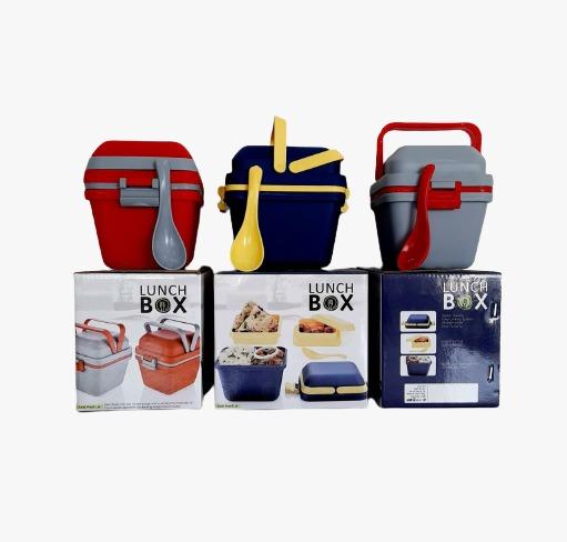 Airtight Lunch Box with Handle & Push Lock – Leakproof & Portable Food Container