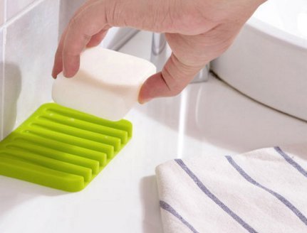 Silicone Soap Holder | Soap Dish Stand Saver Tray for Shower & Bathroom