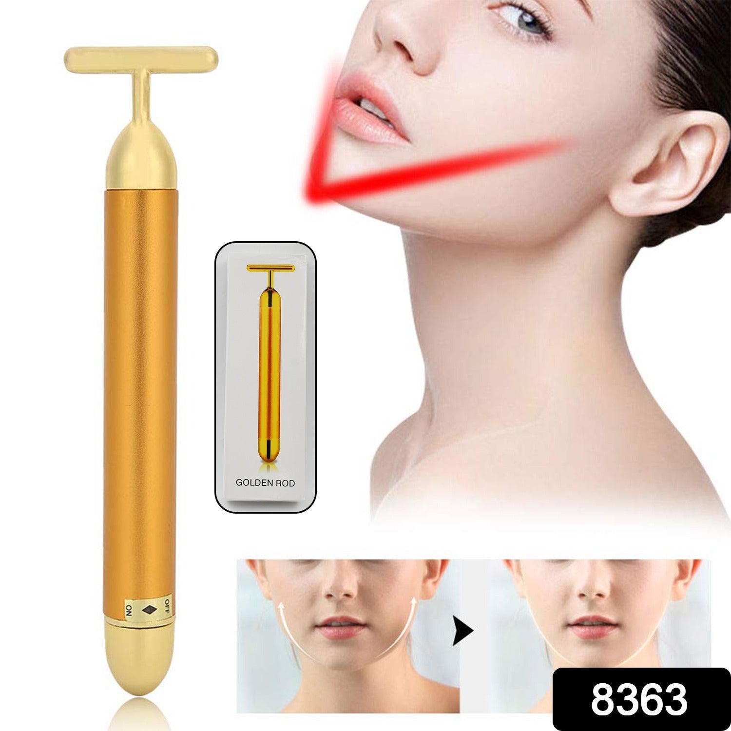 Golden Energy Face Massager – 24K Vibrating Beauty Bar for Firm, Glowing Skin
