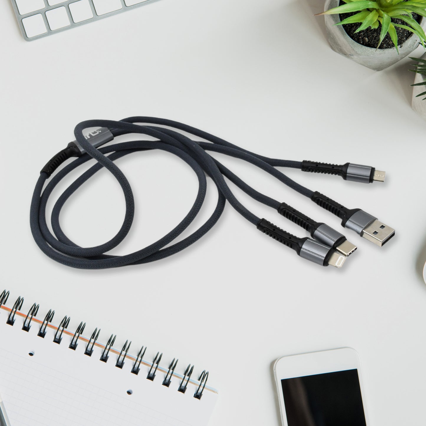 3-in-1 Multi Super Fast Charging Cable – 1200mm Universal Rapid Charge ⚡🔌