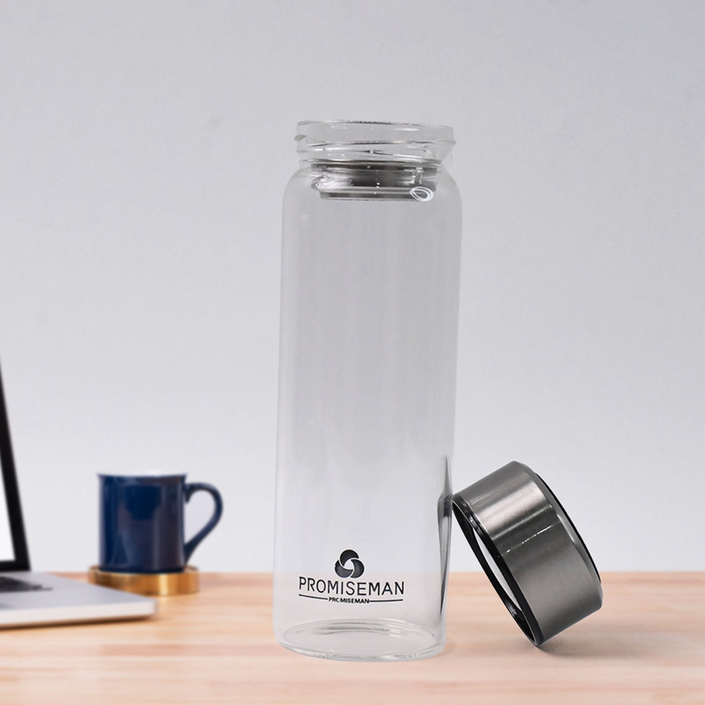 Outdoor Sport Glass Water Bottle with Steel Lid – 500ml