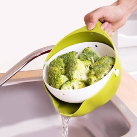 Multi-Functional Fruit & Vegetable Washing Bowl with Strainer & Handle