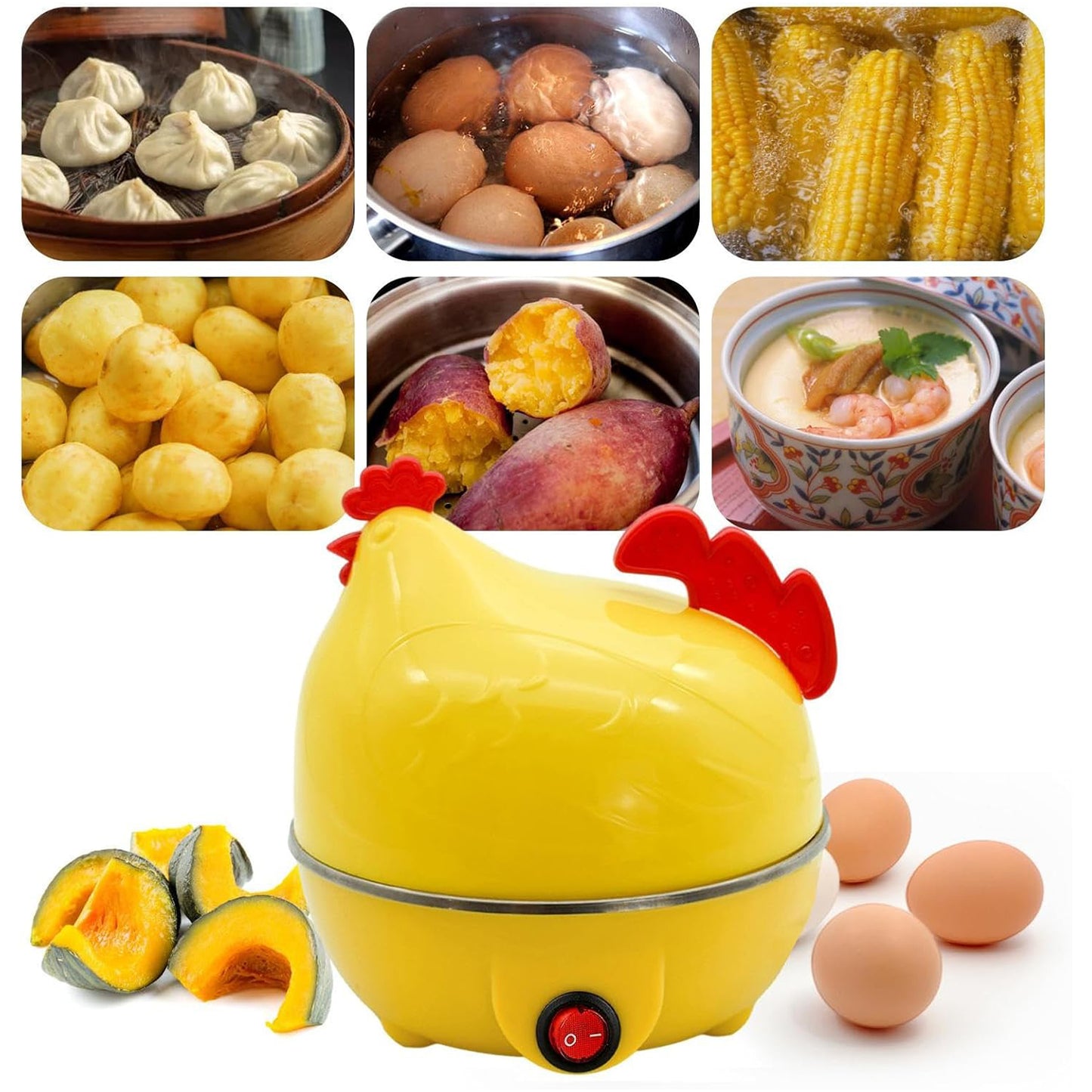 🐣 Electric Egg Boiler – Cute Chicken-Shaped Egg Cooker (1 Pc)