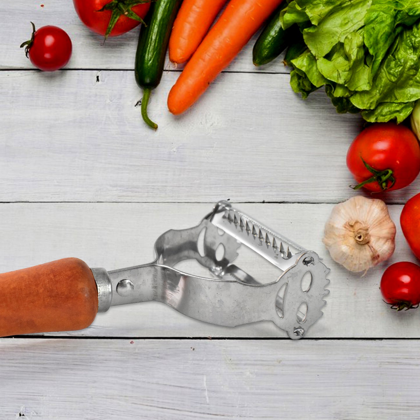🍎 Vegetable & Fruit Peeler with Wooden Handle