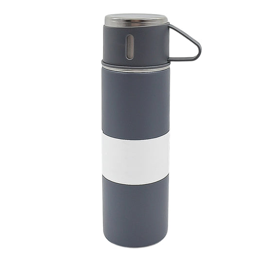 Stainless Steel Vacuum Insulated Water Bottle with Coffee/Tea Mug – 500 ml – Keeps Drinks Hot & Cold