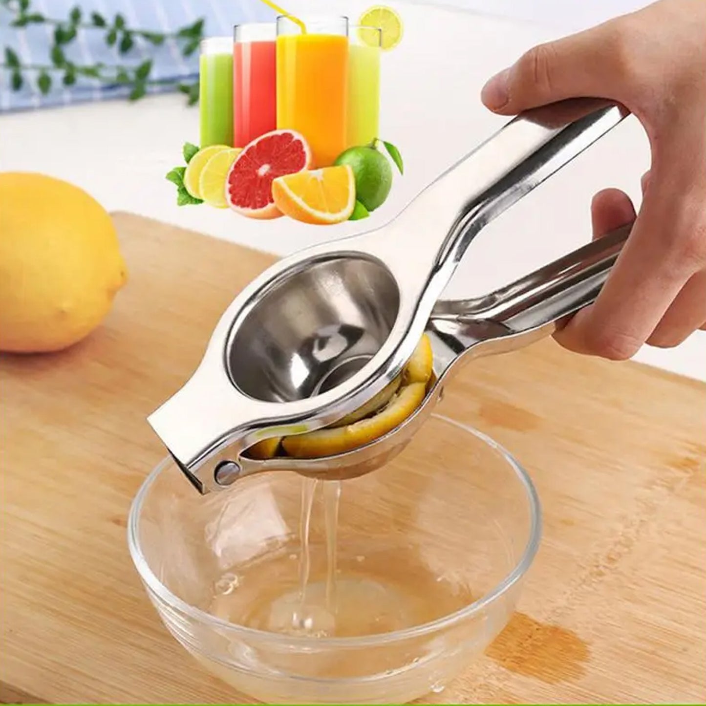 Stainless Steel Lemon Squeezer | Heavy-Duty Hand Juicer for Citrus Fruits