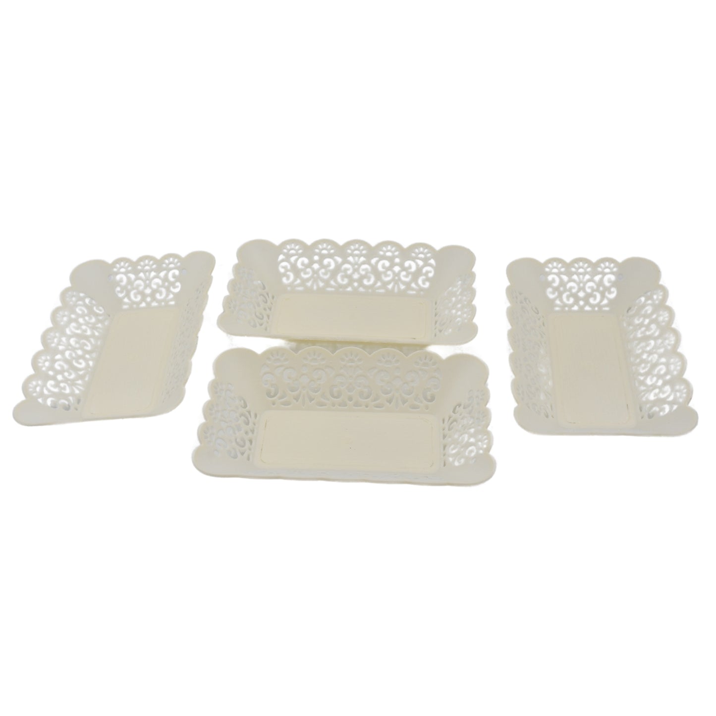 Rectangle Plastic Dinner Plates | 8-Pc Set for Snacks, Breakfast, & Serving Trays
