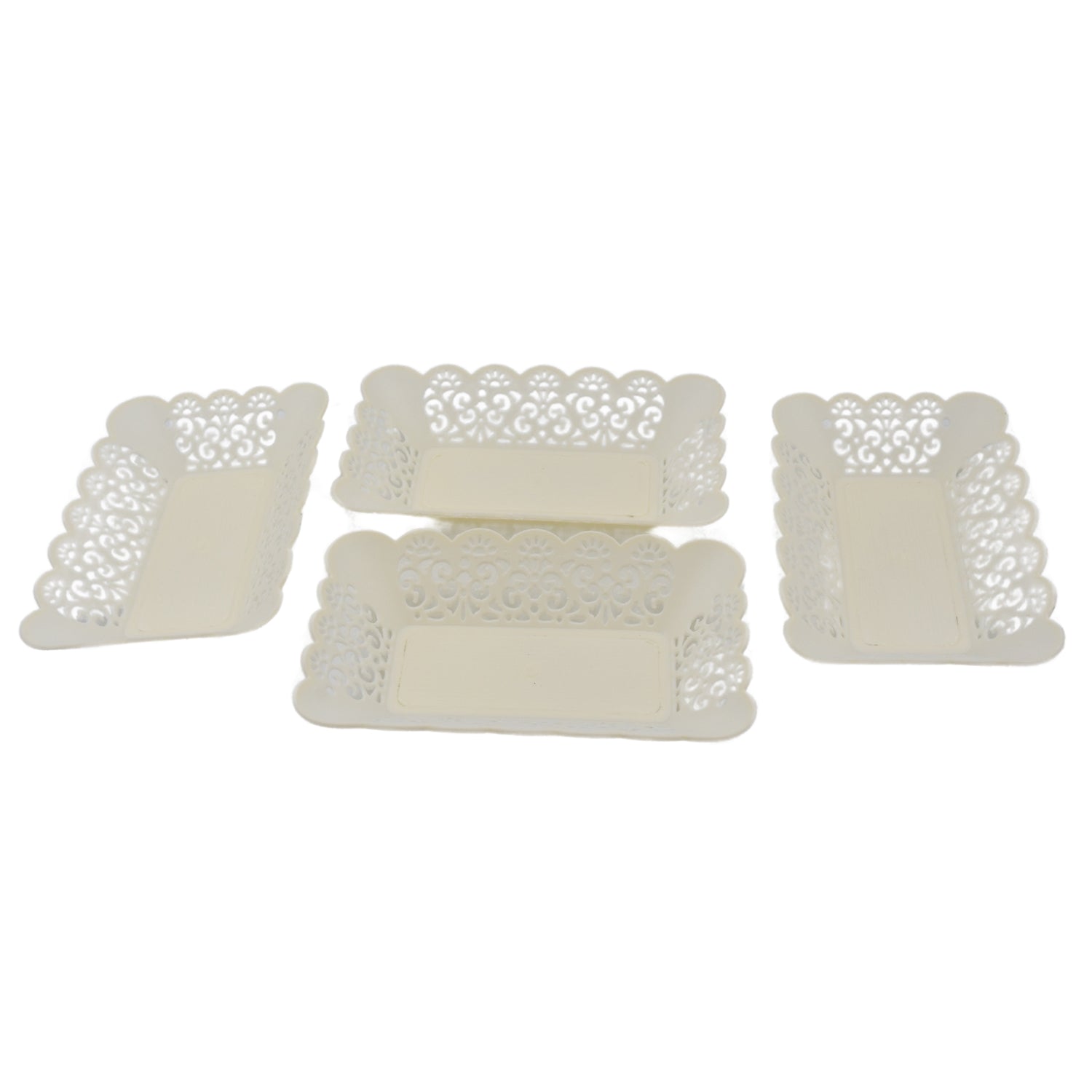 Rectangle Plastic Dinner Plates | 8-Pc Set for Snacks, Breakfast, & Serving Trays