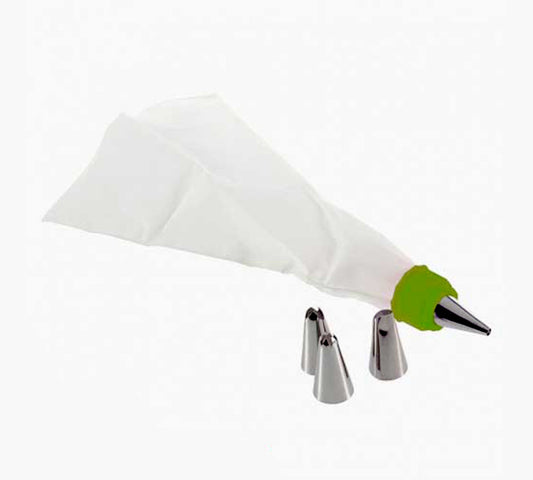 Cake Decorating Nozzle with Piping Bag | Stainless Steel Piping Cream & Frosting Nozzles