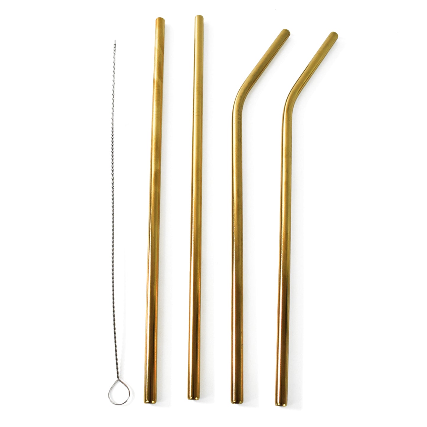 🥤 Reusable Stainless Steel Straws with Cleaning Brush – 5 Pcs Set