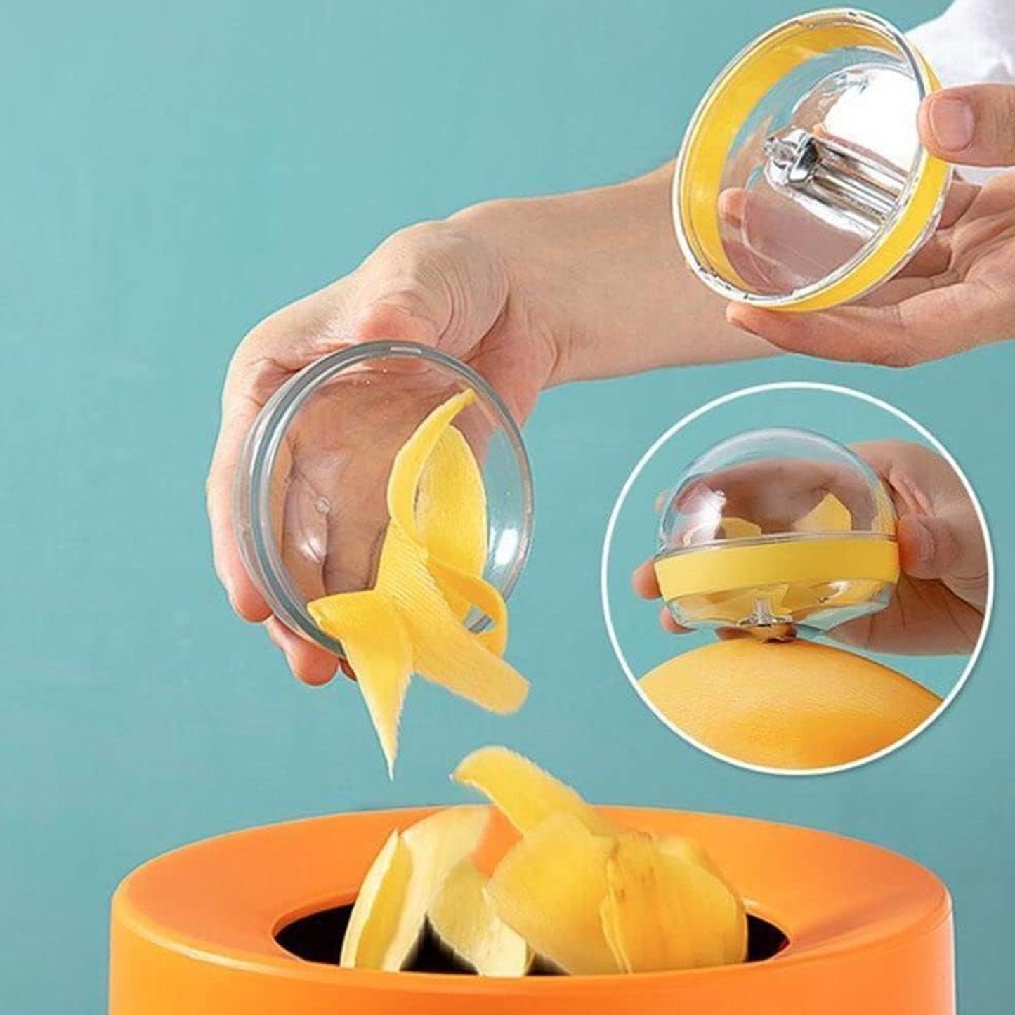 Multifunctional Round Shape Peeler with Container | Removable & Washable Fruit/Vegetable Peeler