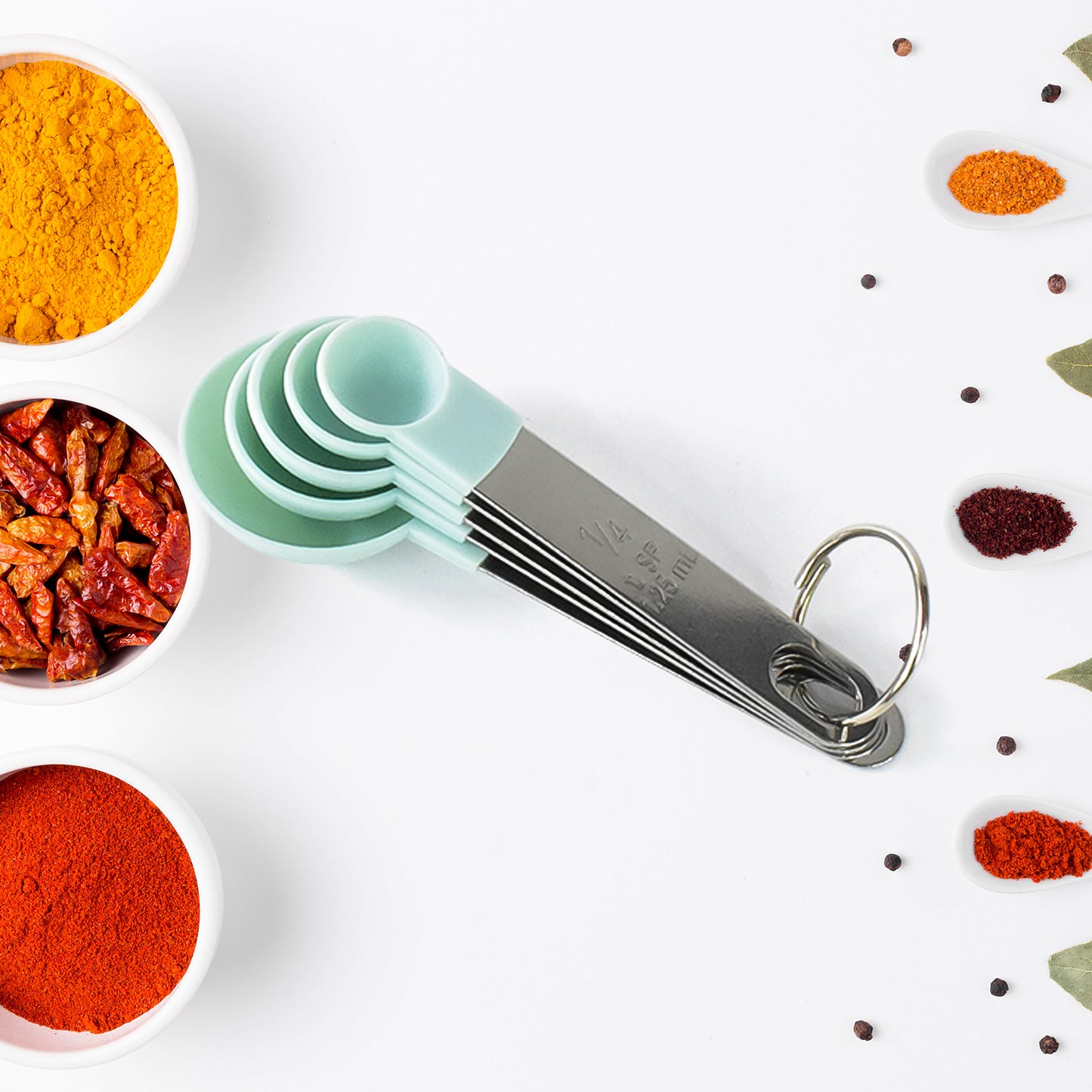 5-Piece Stainless Steel & Plastic Measuring Spoon Set – Precise & Durable 🥄✨