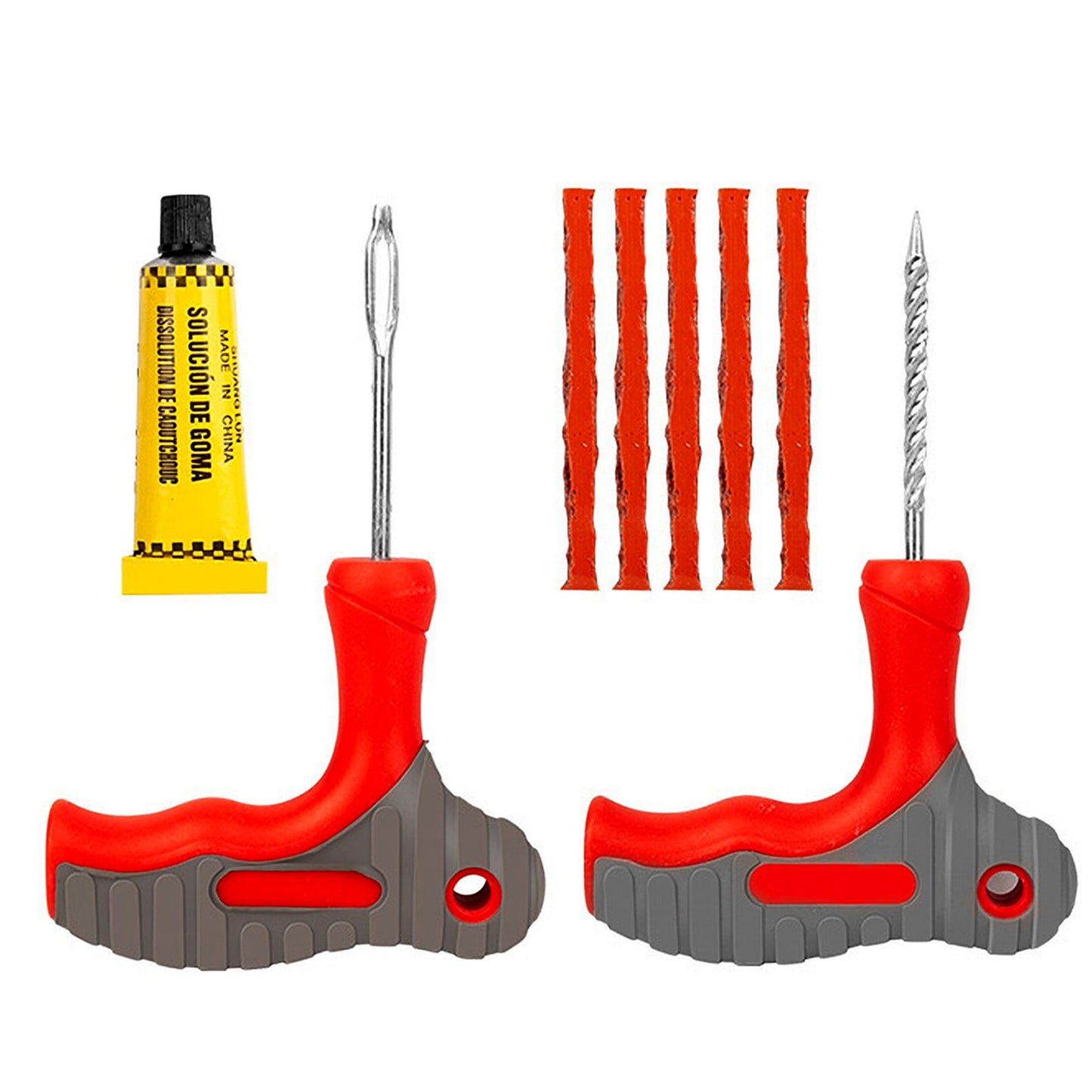 4-in-1 Universal Tubeless Tyre Puncture Repair Kit – Quick Flat Fix Tool Set for Cars & Bikes 🛞🔧🚗