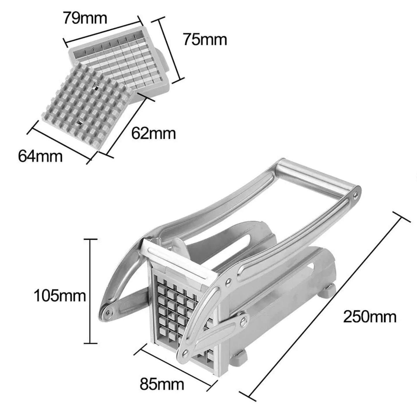French Fries & Potato Chips Cutter – Potato Strip Cutter Machine with Blade