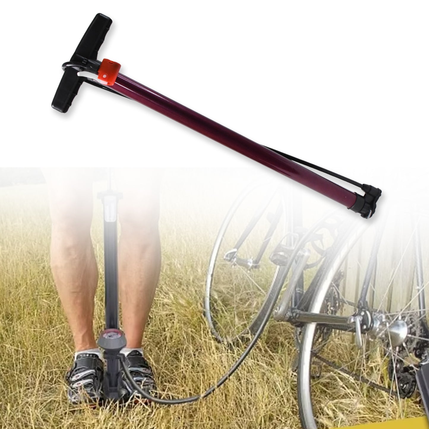 High Pressure Hand Air Pump with Dual Nozzle – Fast & Easy Inflation for All Needs 🏀🚴‍♂️💨