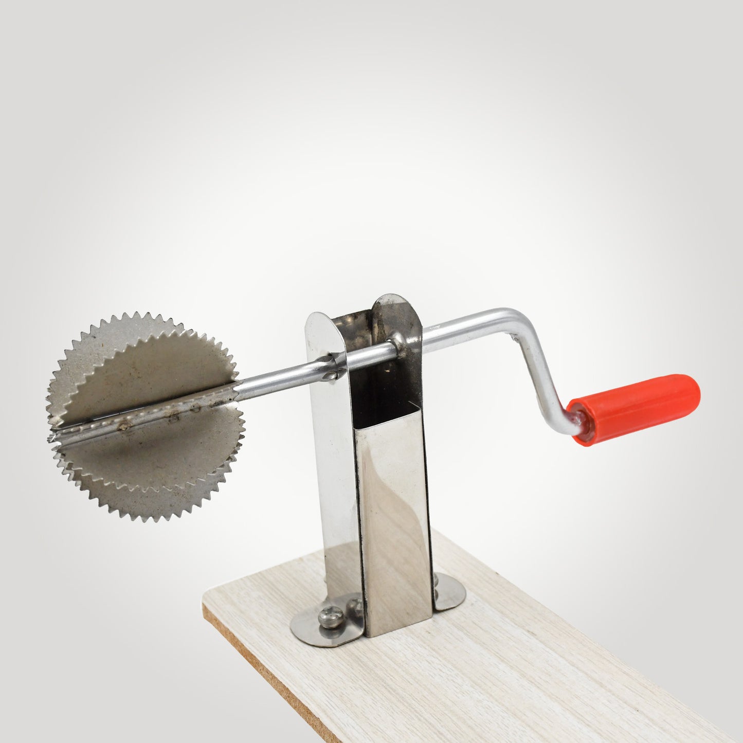 Stainless Steel Coconut Scraper with Wooden Base – Easy & Efficient