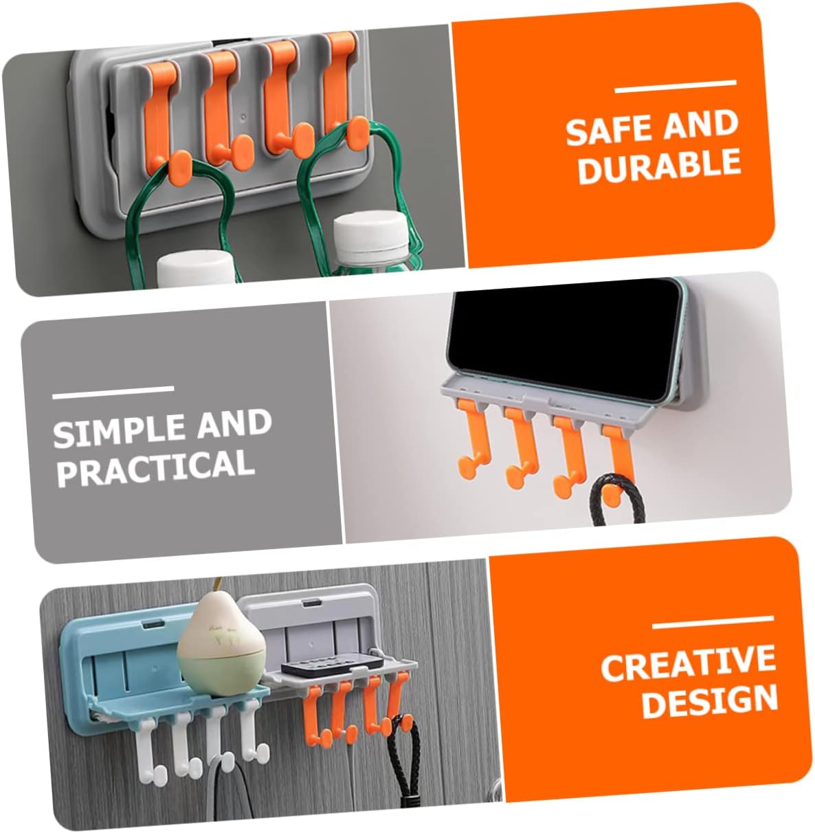 Multi-Purpose Foldable Wall Hook & Mobile Holder – Wall-Mounted Towel & Coat Rack 🧥📱🪝
