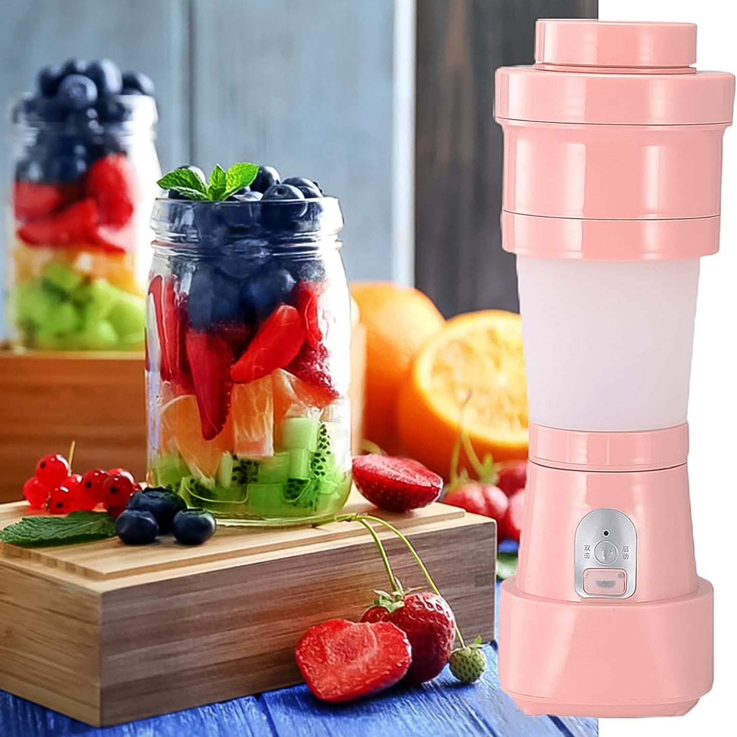 Foldable Electric Juicer | 500ml Portable Blender with 6 Blades