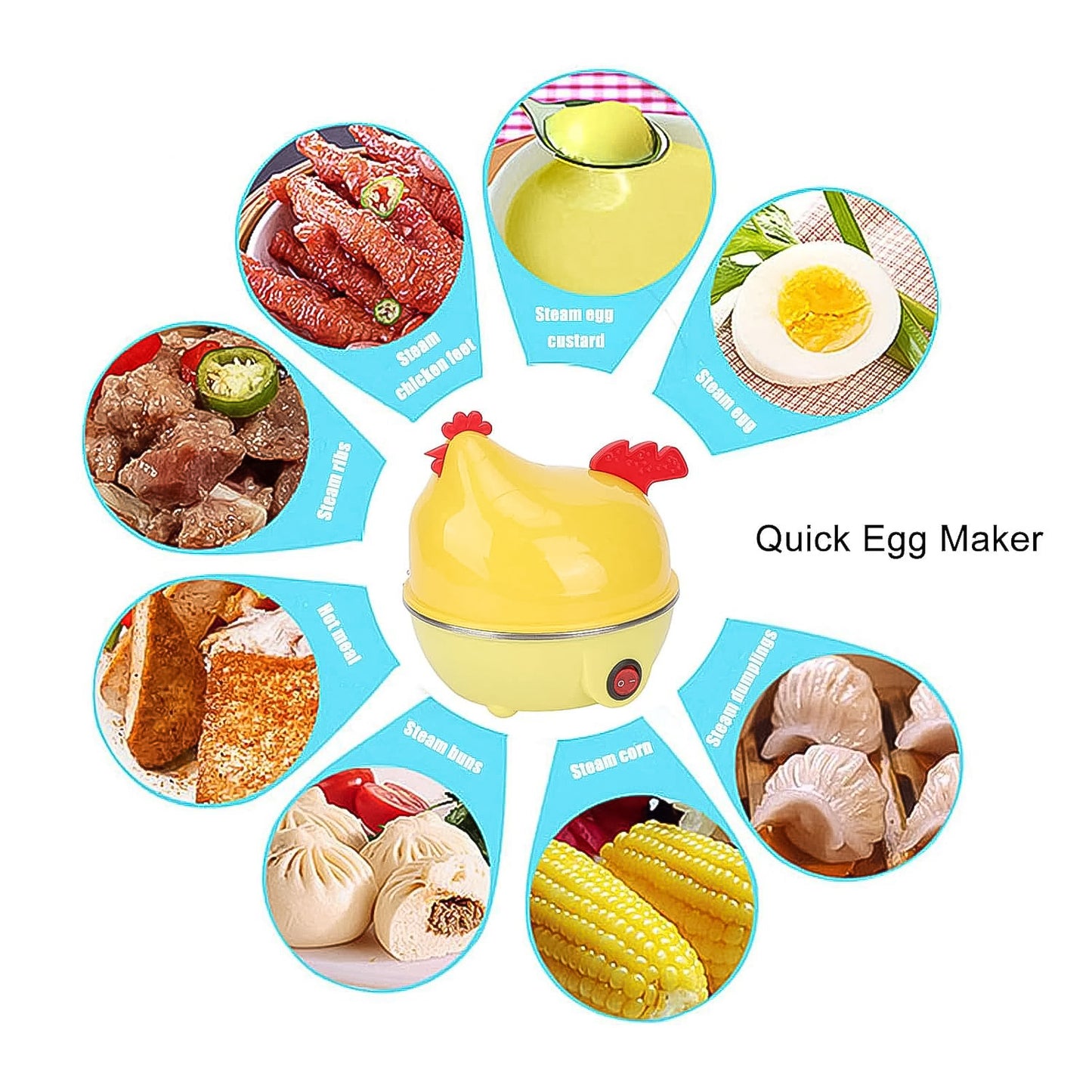 🐣 Electric Egg Boiler – Cute Chicken-Shaped Egg Cooker (1 Pc)