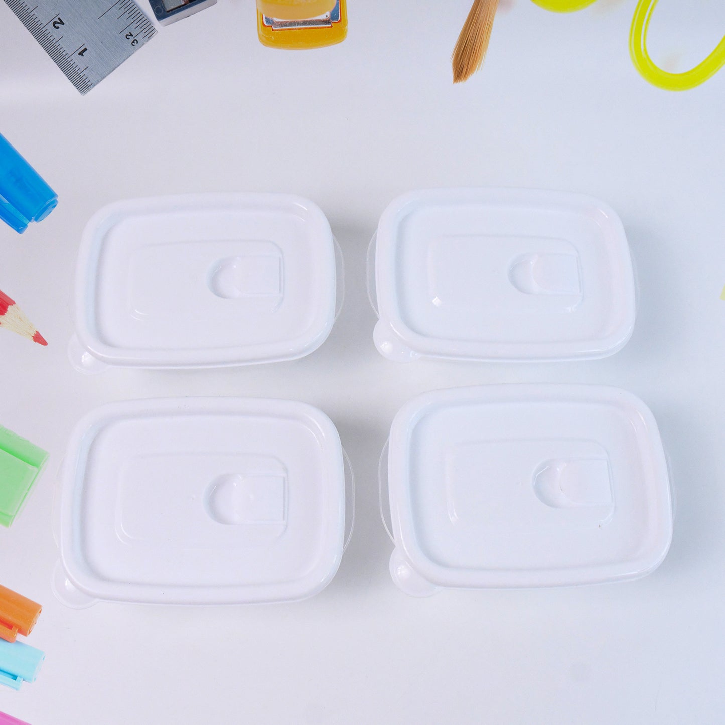 4-Piece Microwave-Safe Food Storage Containers – 400ml Airtight & BPA-Free 🍱🔥