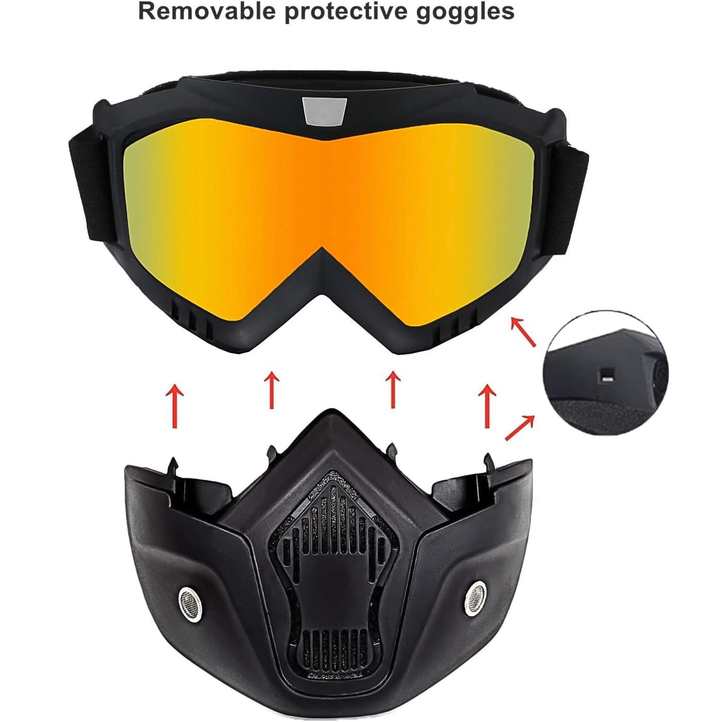 Motorcycle Off-Road Goggles – Windproof Helmet Goggles with Mask