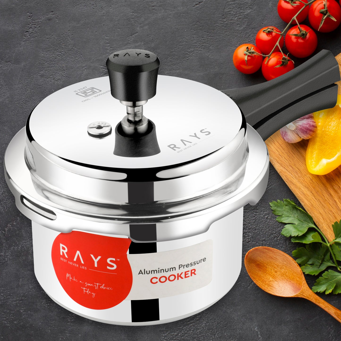 🍳 Aluminium Rays Aura Pressure Cooker – 3.5 Litres (Outer Lid)
