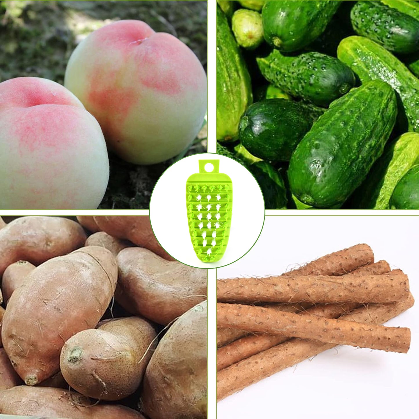 Plastic Fruit & Vegetable Cleaning Brush – Soft Bristles for Effective Washing 🥦🍎✨