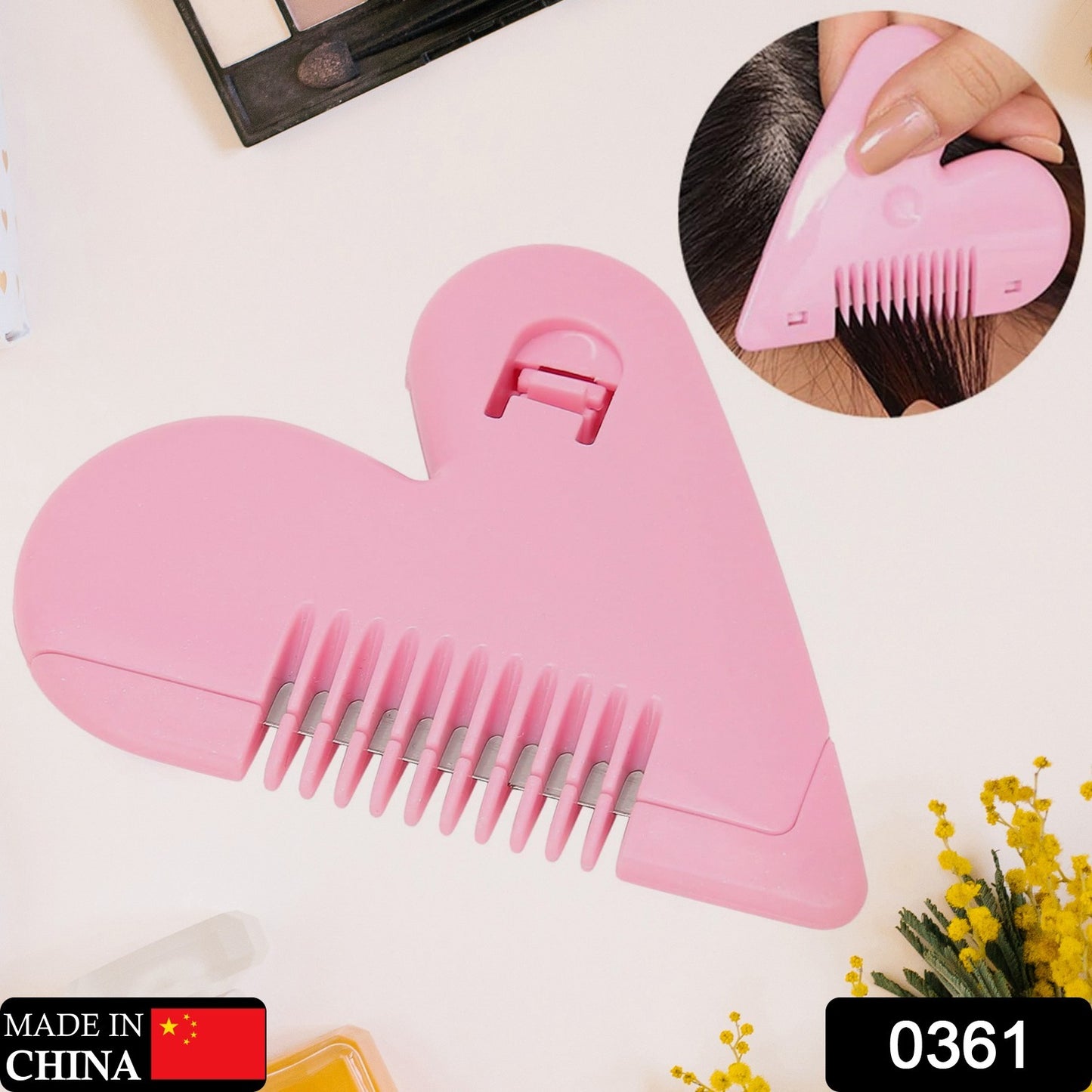 Heart-Shaped Baby Hair Cutting Scissors – Lightweight, Portable & Safe for Girls | Double-Edge Stainless Steel