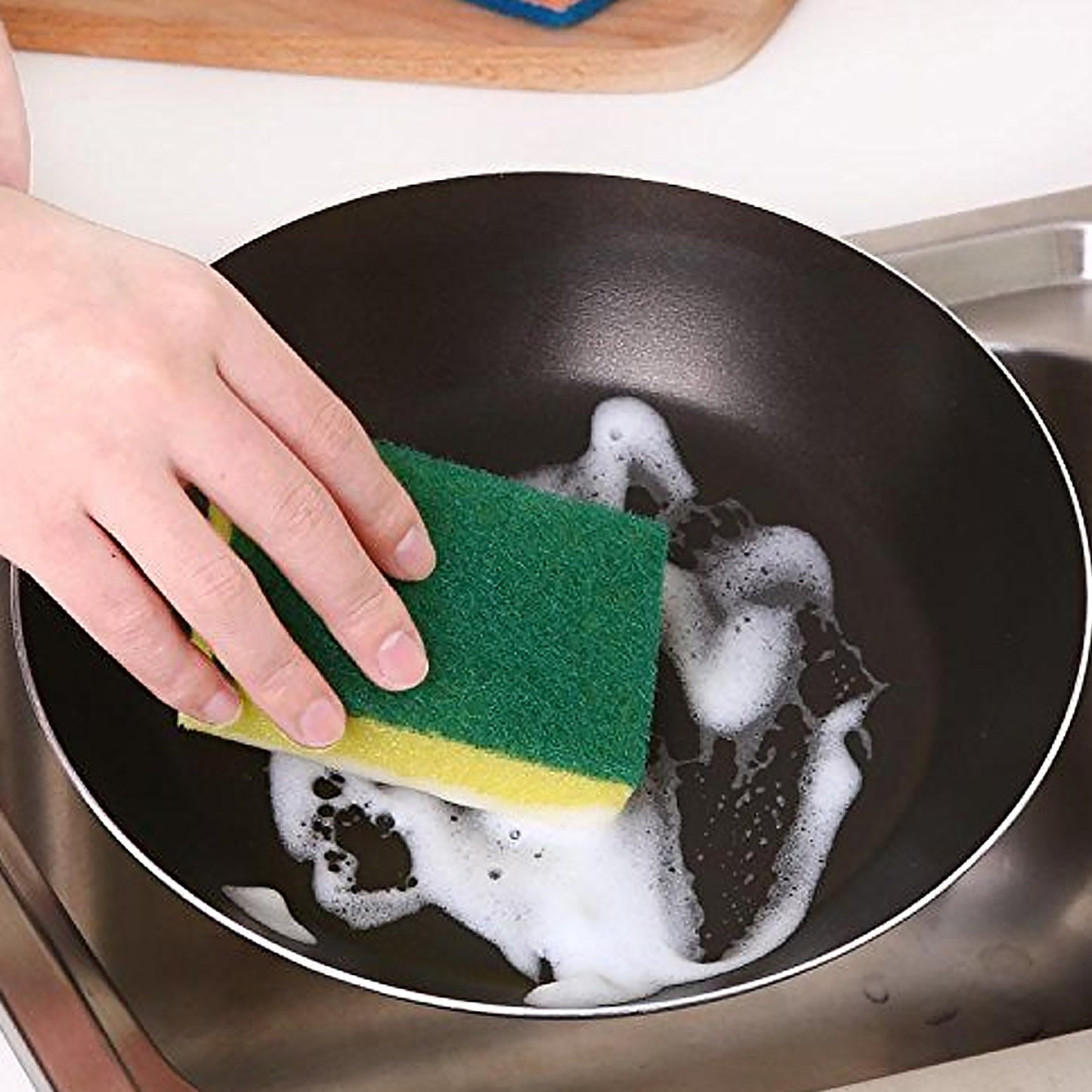 6-Piece Kitchen Cleaning Tool Set – Microfiber Sponges & Stainless Steel Scouring Pads