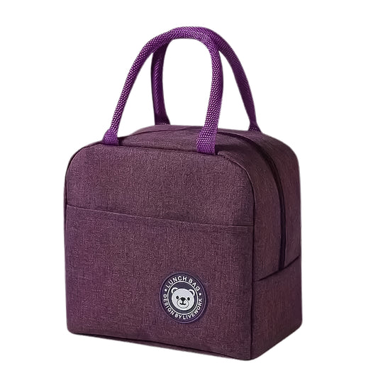 Insulated Lunch Bag with Zipper – Portable Lunch Box Bag for Women & Men