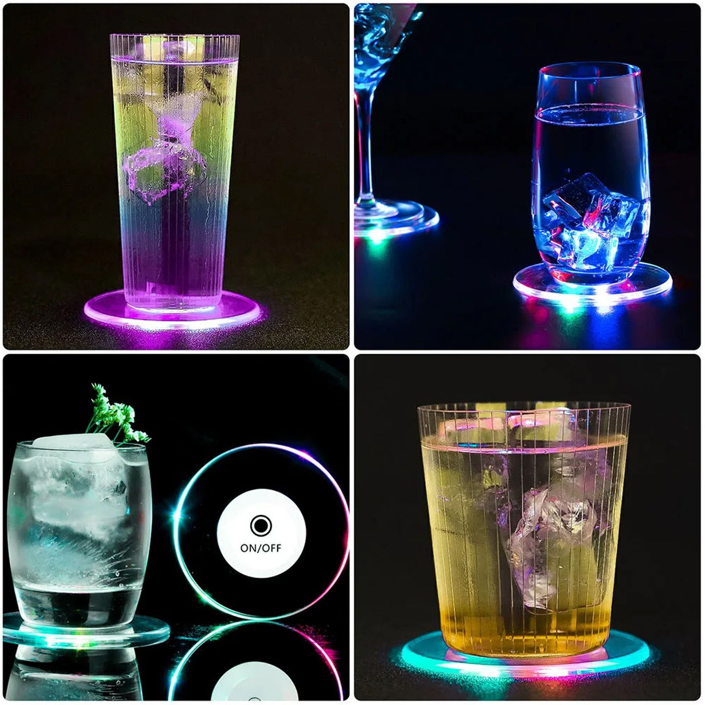 Colorful LED Cocktail Coaster | Ultra-Thin Light-Up Drink Coaster
