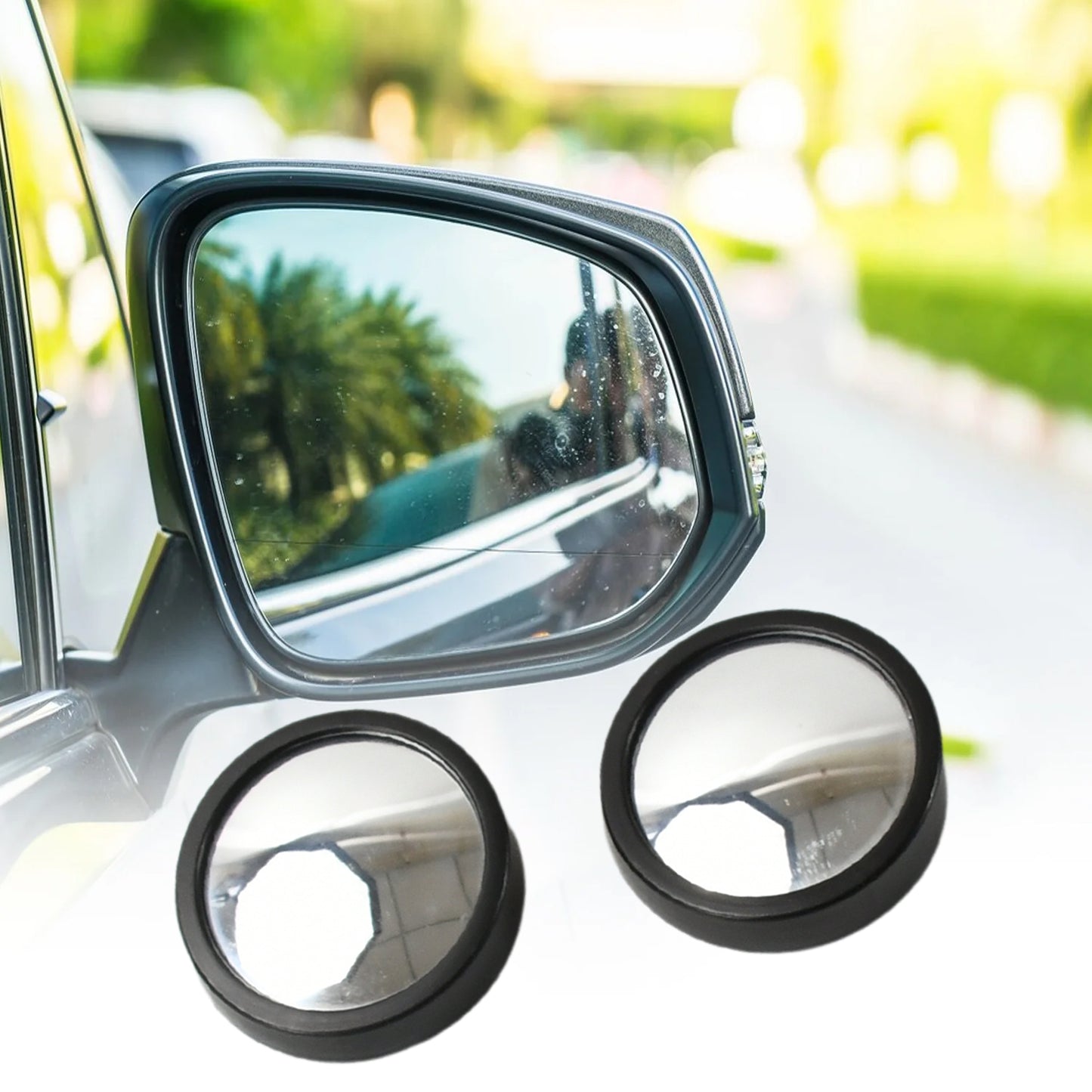 Frameless Car Blind Spot Mirror – 360° Adjustable HD Convex Rearview (2 Pcs Set)