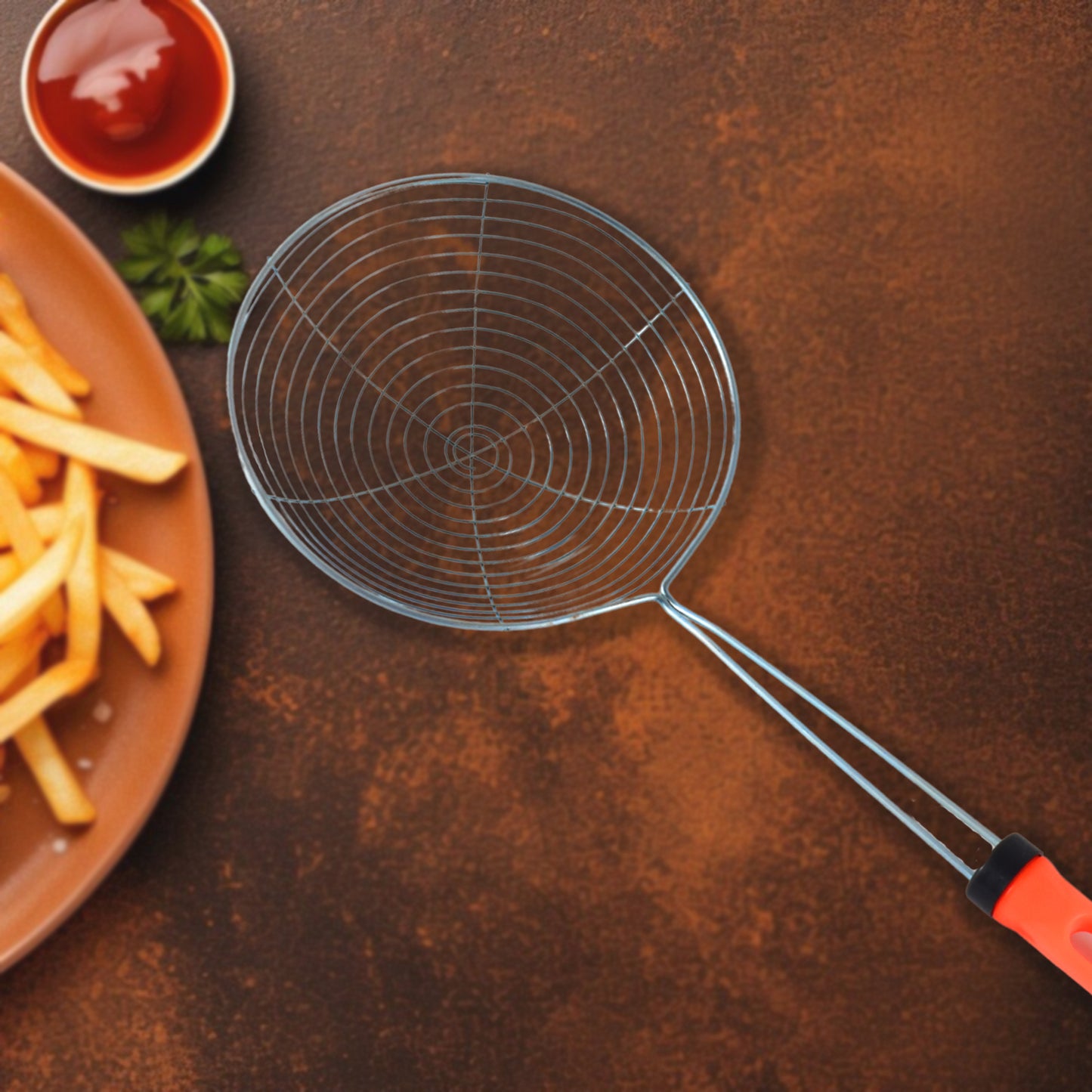 Stainless Steel Deep Fry Strainer – Durable, Heat-Resistant & Oil Draining 🍟🔥