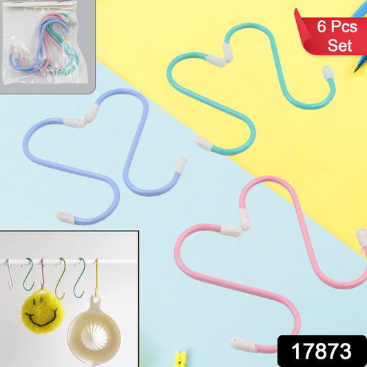 Heavy-Duty S-Shaped Metal Hooks – 6-Piece Set for Hanging