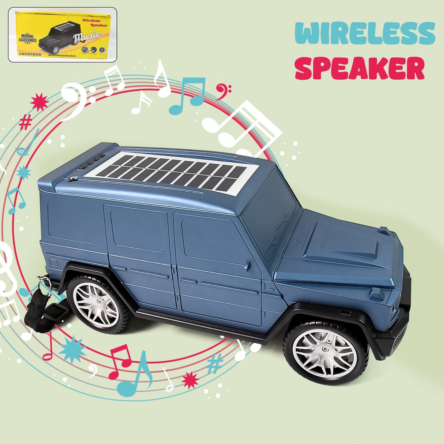 Thar Wireless & Solar Powered Speaker – Portable Bluetooth Speaker with TF Card Reader | 1 PC