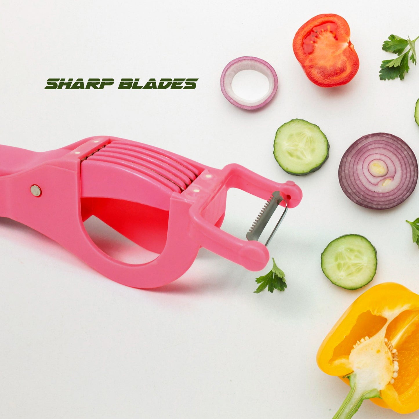 🥕 2-in-1 Multi-Functional Vegetable & Fruit Cutter with Peeler (5 Blades)